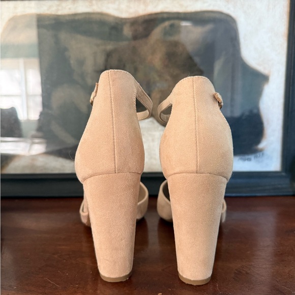 💫Dream Pairs Beige Dressy Chic Ankle Strap Block Heels - Picture 5 of 11